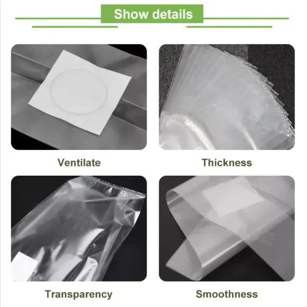 Size Customizable Polypropylene PP Plastic Mushroom Bags Mushroom Grow Filter Bags