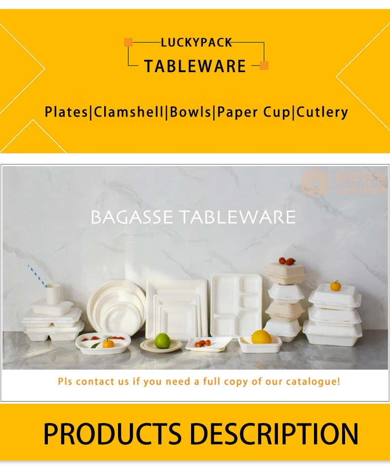 Disposable Compostable Bagasse Sugarcane Paper Party Supplies