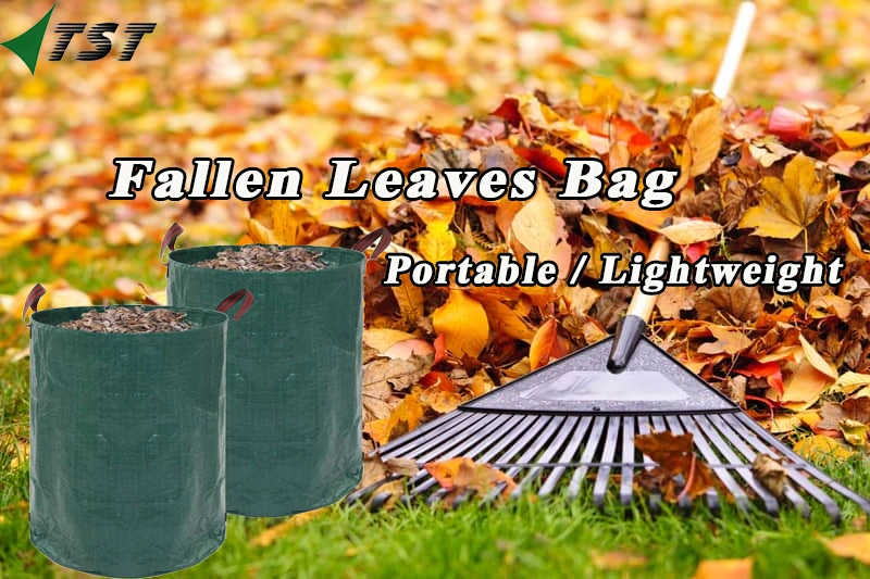 120L Portable Waterproof PP Woven Foldable Outdoor Garden Garbage Collection Handle Fallen Leaf Bag
