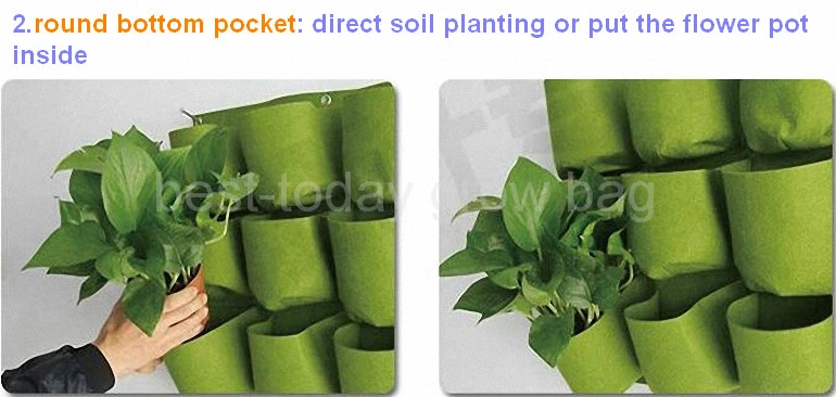 18 Pockets Flower Pots Planter on Wall Hanging Vertical Felt Gardening Planter