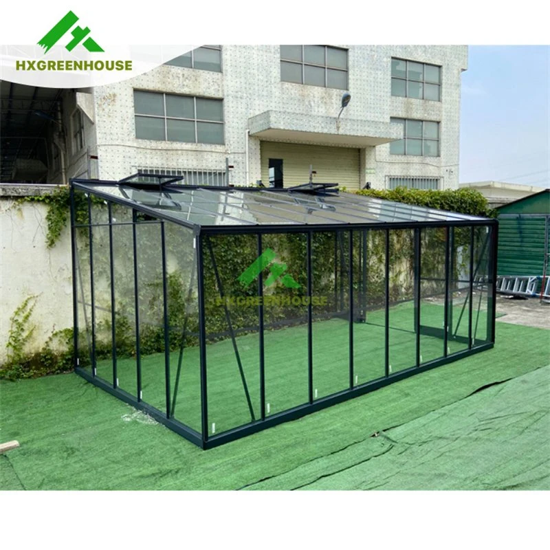 Modern Garden Glass Panels Lean to Prefabricated Manufacturer Walk-in Home Chinese Greenhouse