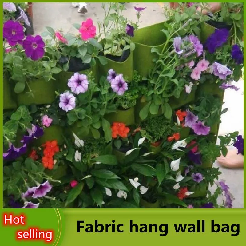 Vertical Wall Hanging Planting Bags Green Plant Grow Pockets Planter for Garden Supplies Bags Landscaping Hanging Fabric Grow Bags