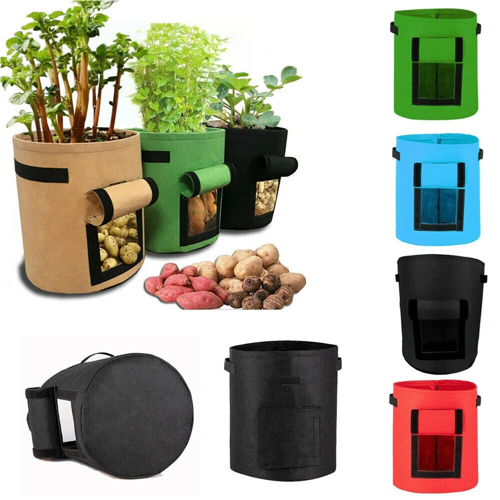 Non woven Fabric Pots Grow Bags With Strap Handle