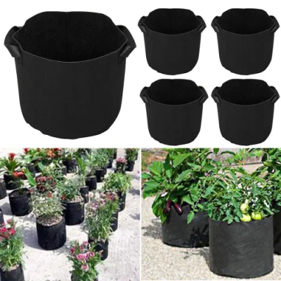 High Quality Eco 5 Gallon Tomato/Vegetable/Flower Grow Square Bags Biodegradable Non-Woven Nursery Plant Grow Bag