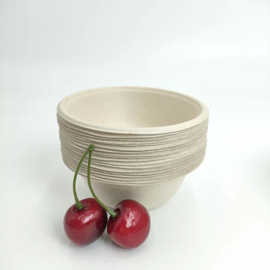 Natural Sugarcane Compostable Packaging Biodegradable Disposable Round Bagasse Bowl Supply