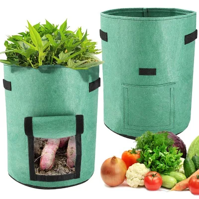 10 Gallon Potato Plant Grow Bags Aeration Felt Fabric Pots with Handles Heavy Duty Grow Bags