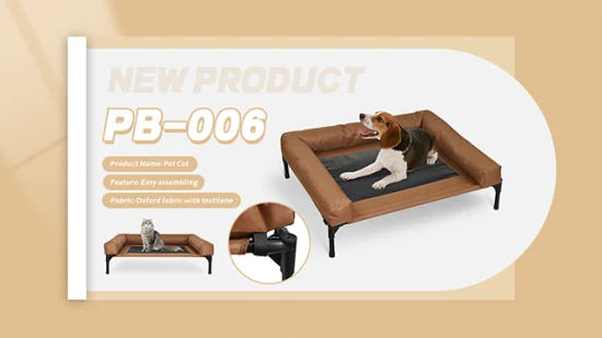 Customized Design Indoor Folding Portable Luxury Elevated Raised Pet Cot Bed for Cat Dog